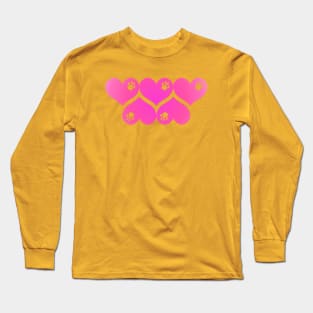 Hearts, Hearts, Hearts - PAWretty Pink Hearts with Paws Long Sleeve T-Shirt